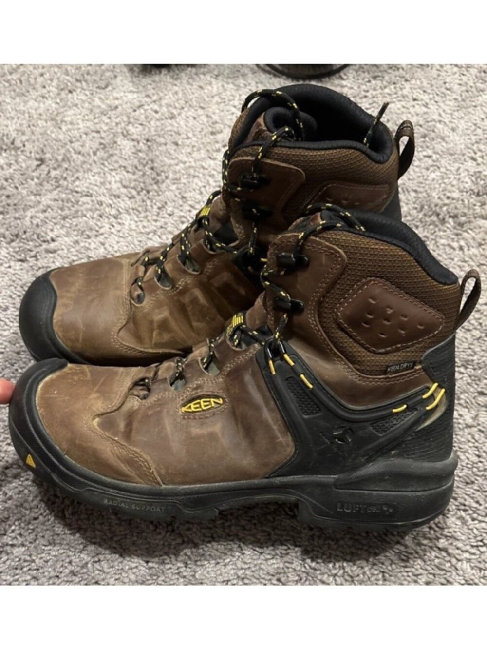 Keen Dover 6" Carbon Toe Boot Brown Mens Size 11 EE